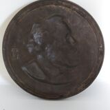 Bronze medallion of Léon Gambetta by Eugène Riu