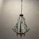 Italian art deco bronze and etched glass pendant lamp