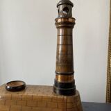 Souvenir lighthouse lamp from Calais in wood