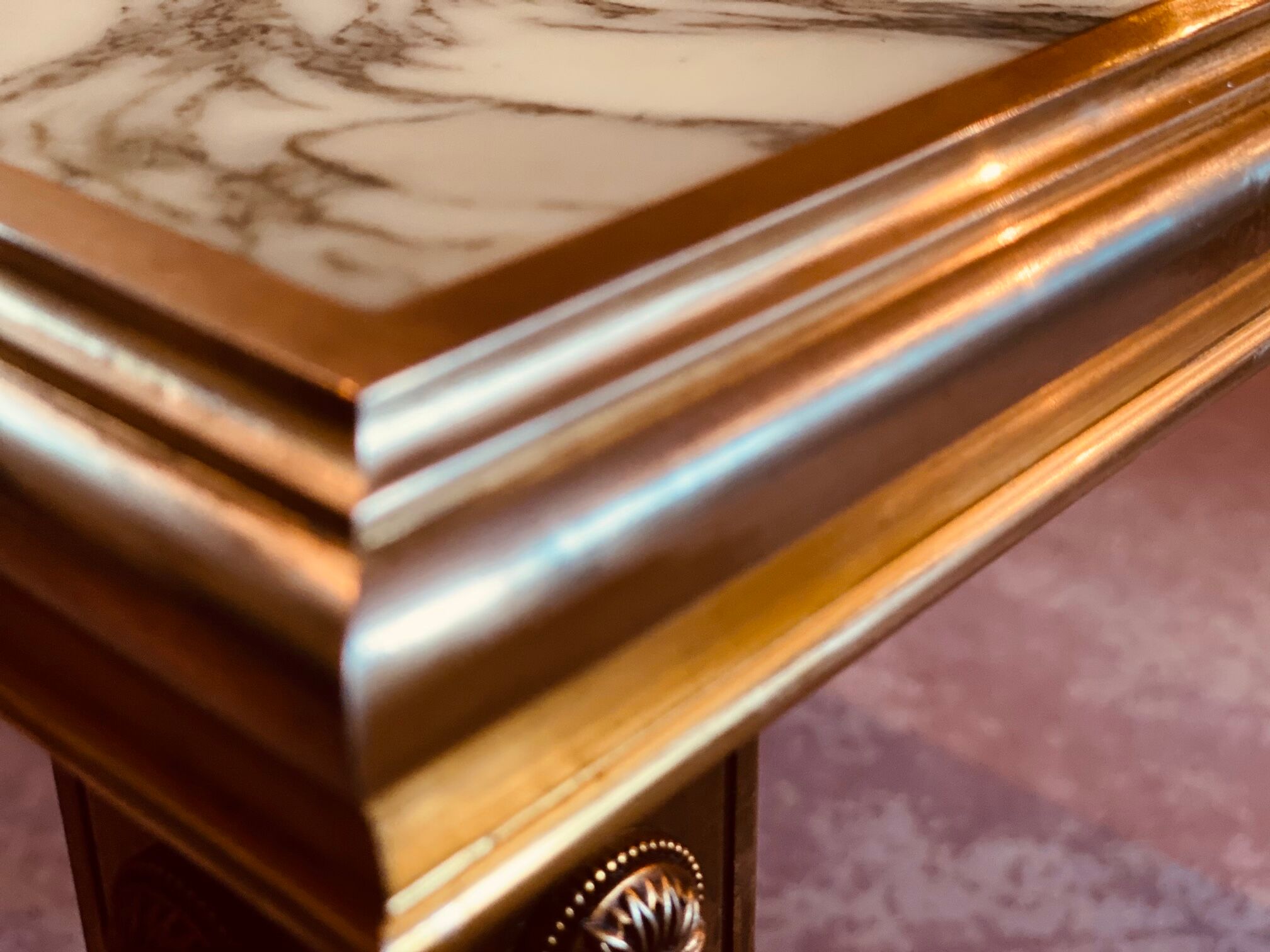 A mid-century marble top and brass frame coffee and cocktail table, circa 1960s