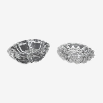 Pair of glass ashtrays