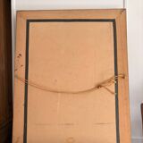 Golden Rectangular Wall Mirror Wood Louis XVI Style Acanthus Leaf Pearled