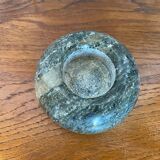 Antique Polished Marble Votive Candle Holder Round Circa 1980 Vintage