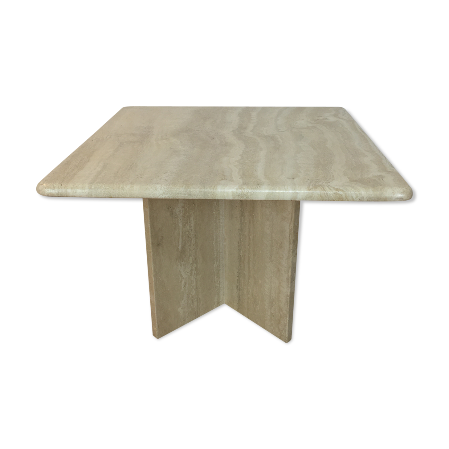 Square travertine coffee table