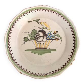 18th century plate in Nevers earthenware