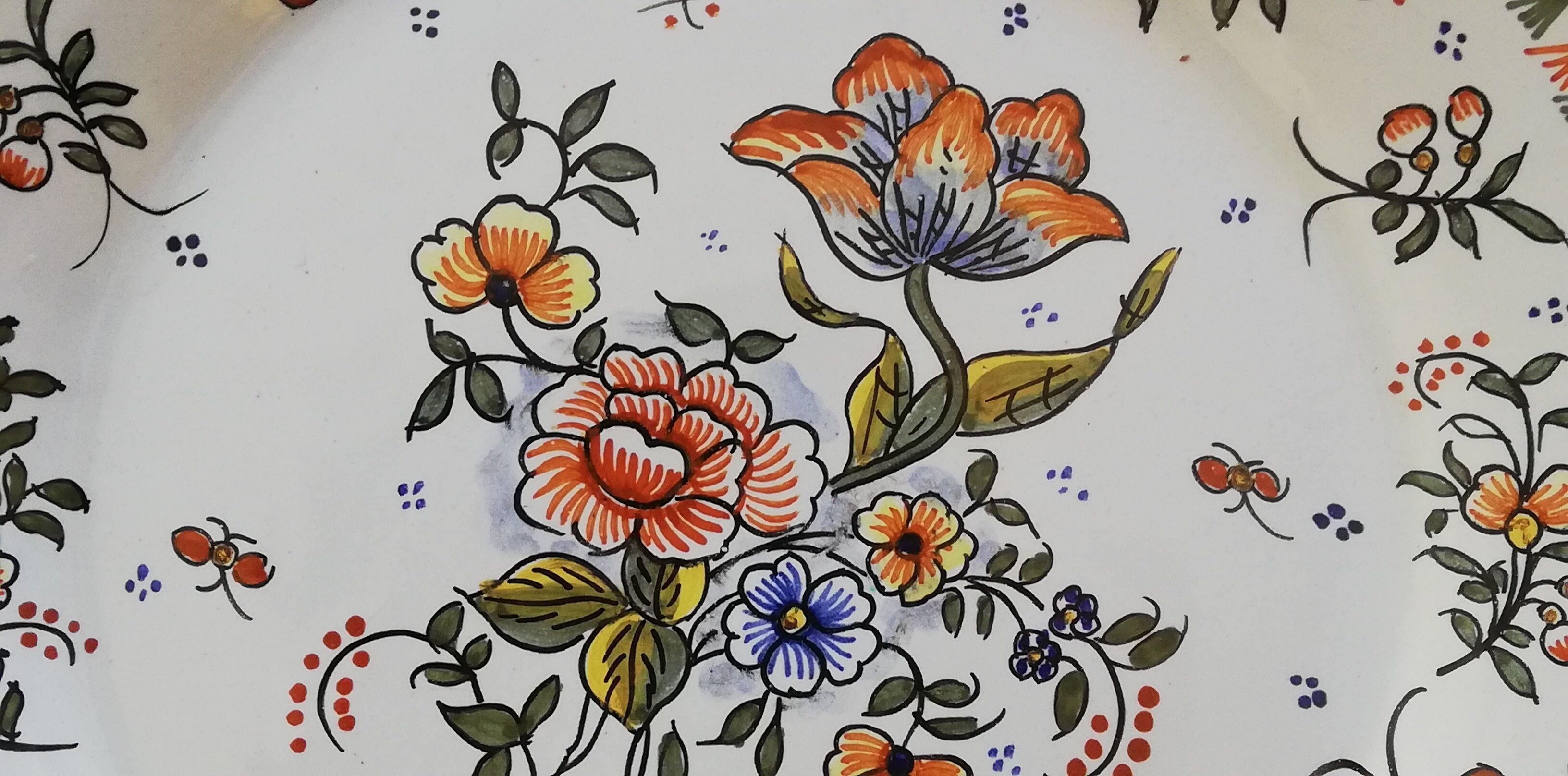 Collection plate Vieux Rouen signed handmade