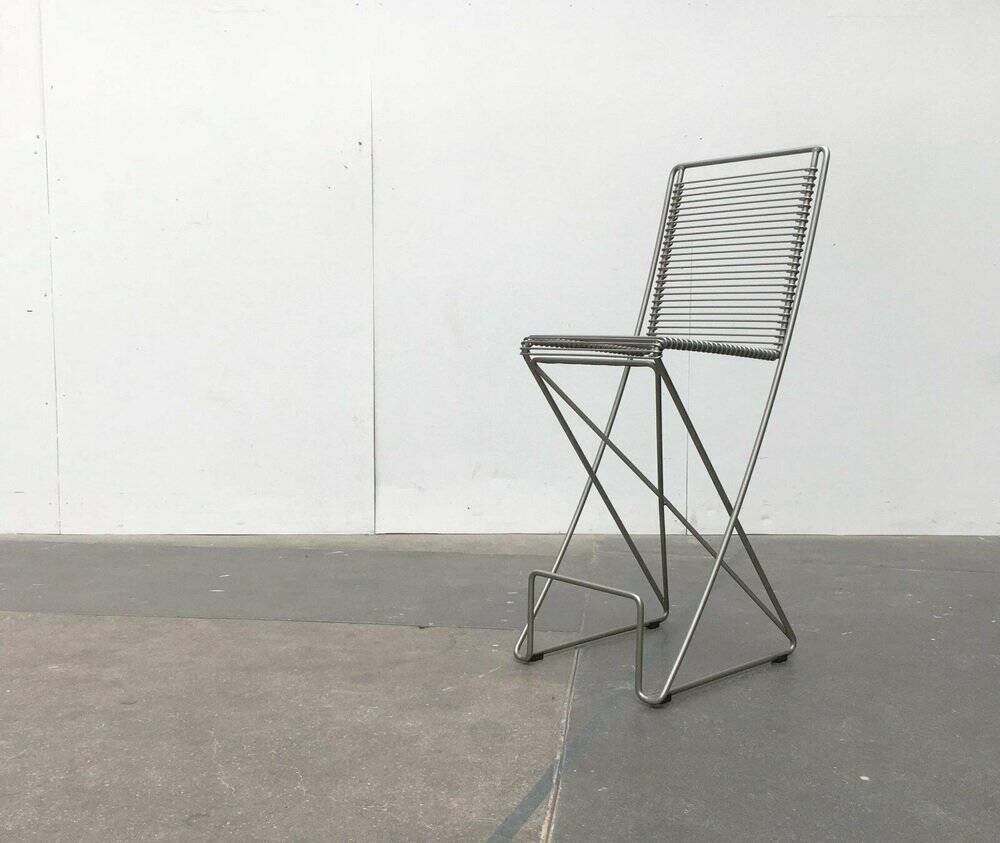 Postmodern German kitchen bar stool Kreuzschwinger by Till Behrens for Schlubach, 1980s.