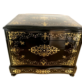 Cave a liqueur complète Napoléon III Marqueterie boulle Coffret ancien