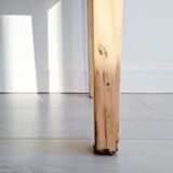 Antique farmhouse table in raw wood