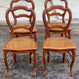4 Louis Philippe caned dining chairs from the 19th century