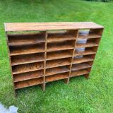 Antique wooden locker storage unit