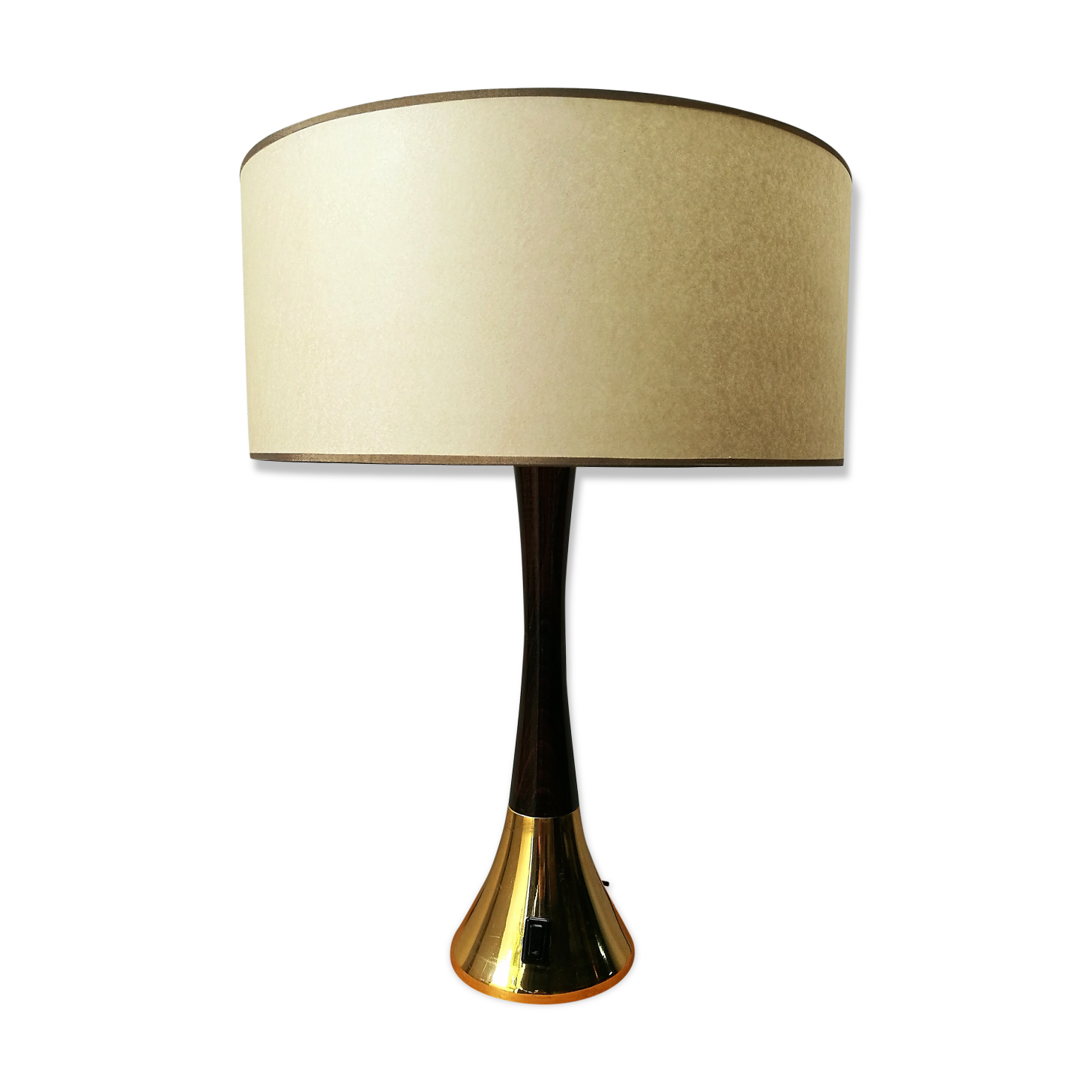Lamp 60s dark and gilded wood