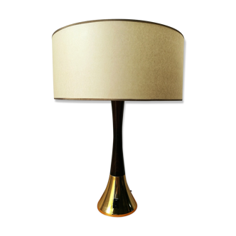 Lamp 60s dark and gilded wood