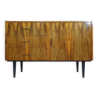 Renovated chest of drawers, walnut veneer, 1970s Poland