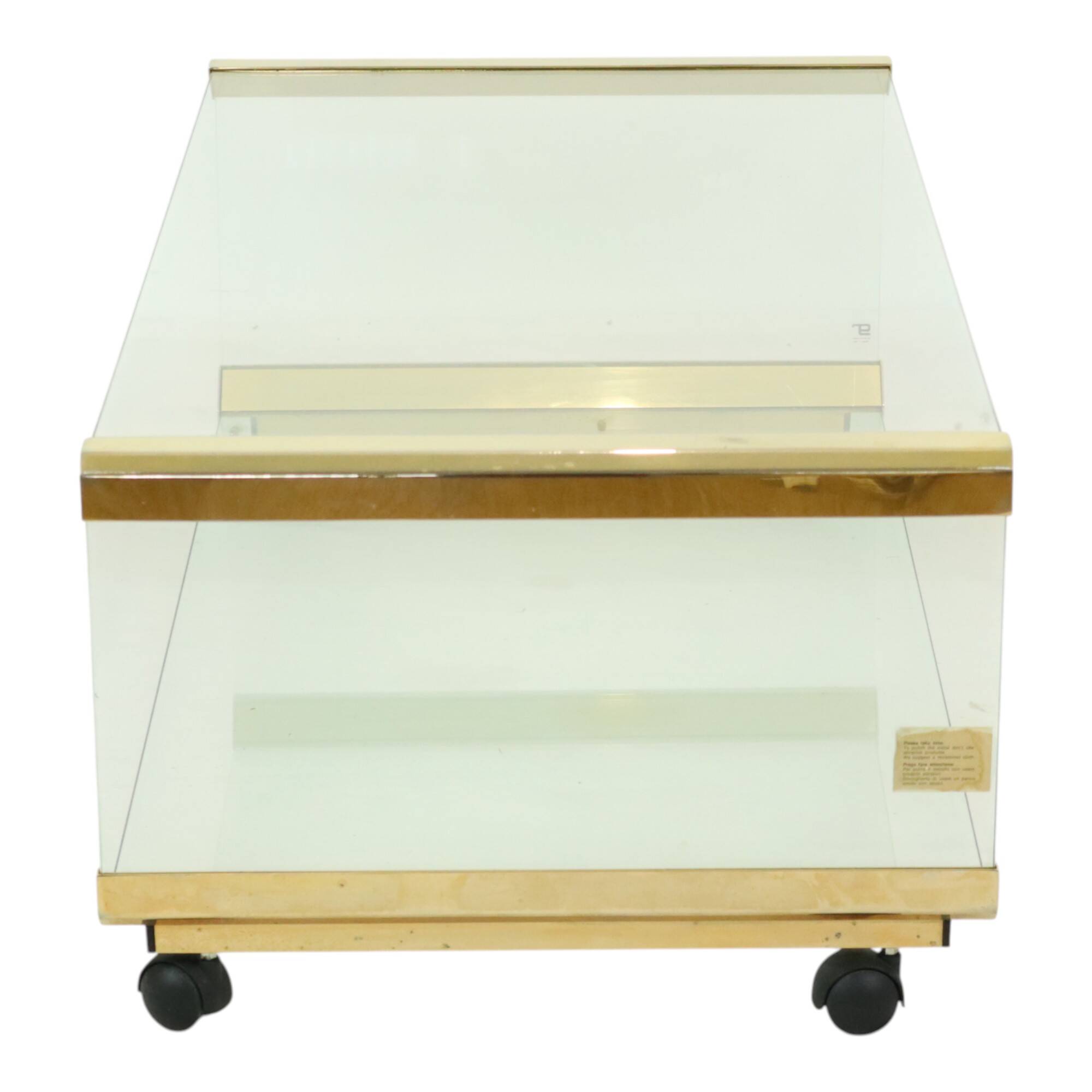 Italian Glass Coffee Table Gallotti & Radice Vintage Design 100cm