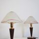Mushroom table lamps in Murano glass and wooden base, 1970