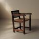Handcrafted oak and straw armchair, France, circa 1950.