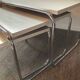 Trio of vintage nesting tables in Formica and chrome metal