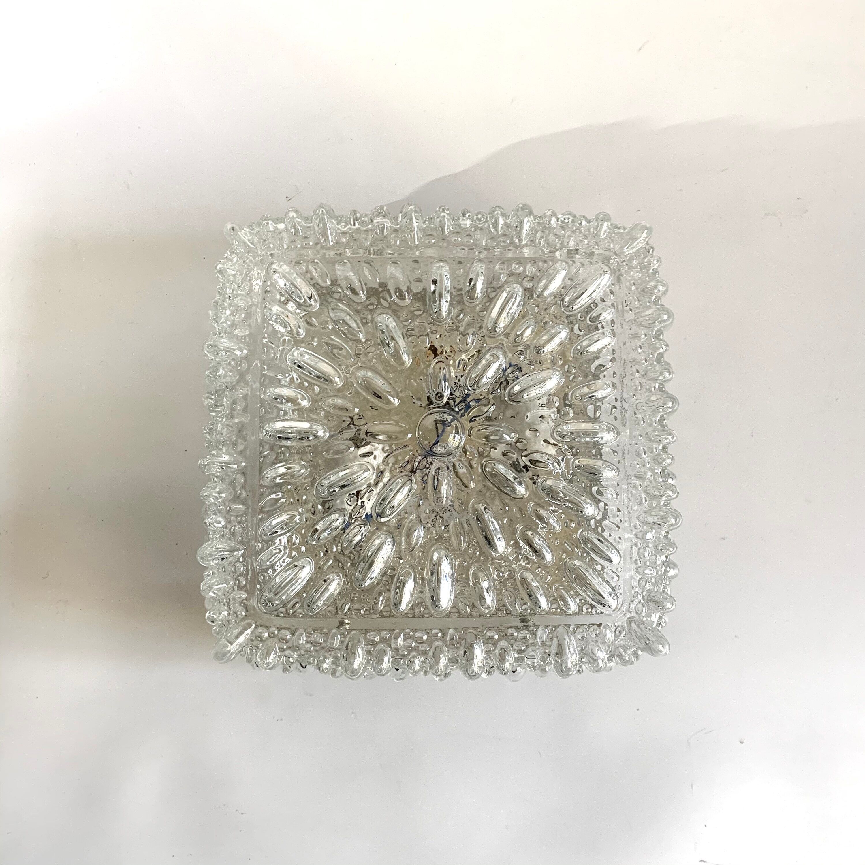 Plafonnier verre bubble vintage Helena Tynell pour Limburg