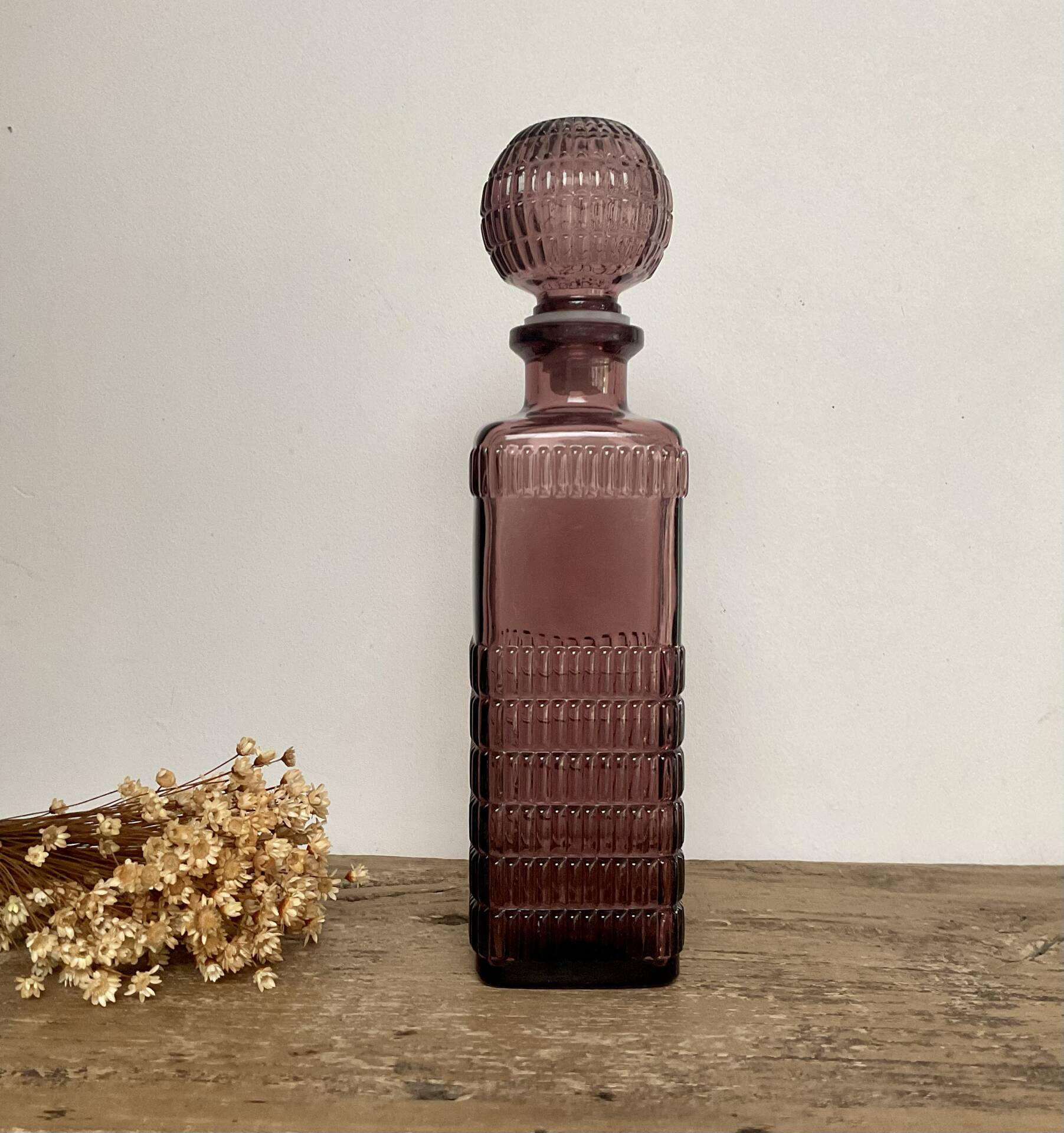 Plum glass bottle