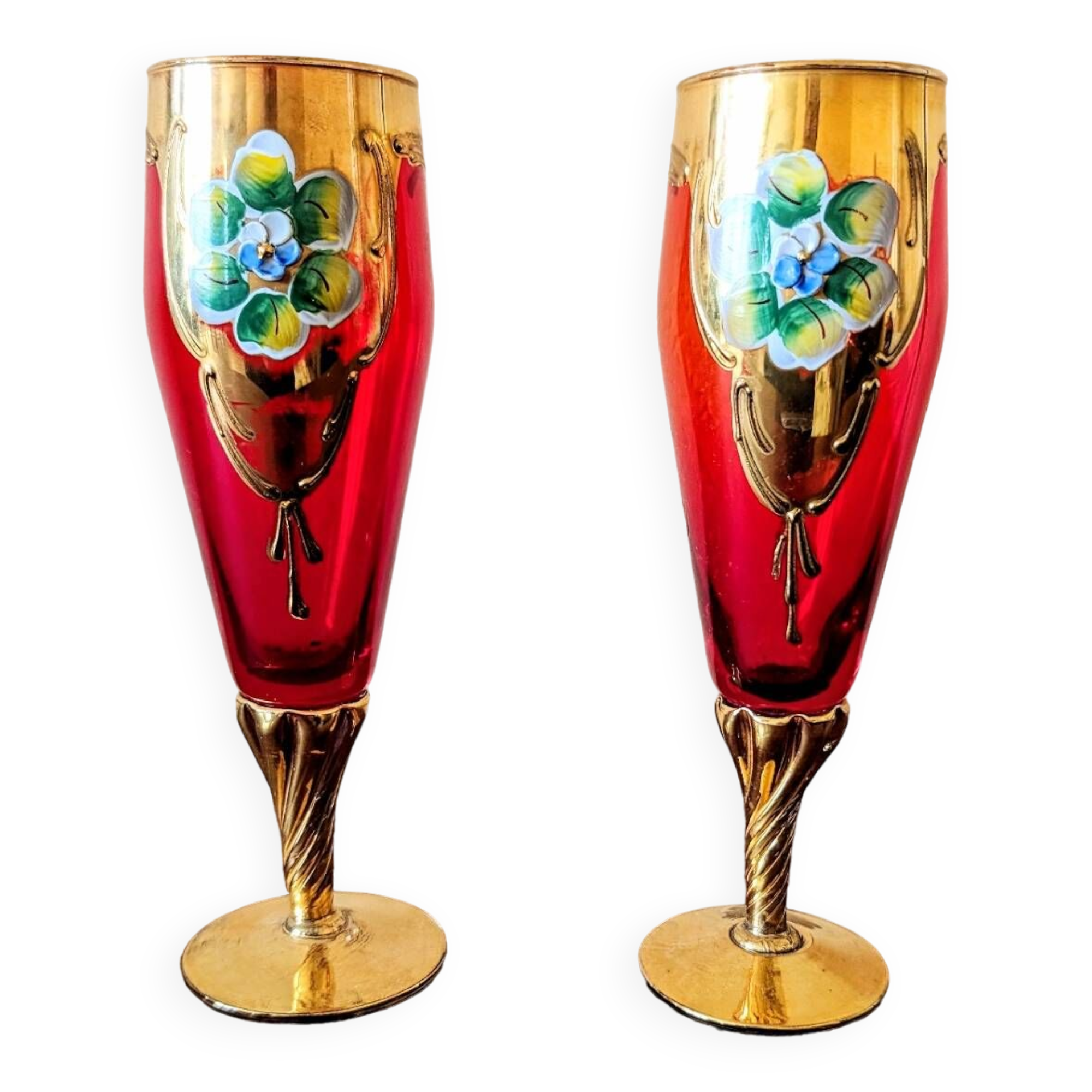 Murano champagne flutes