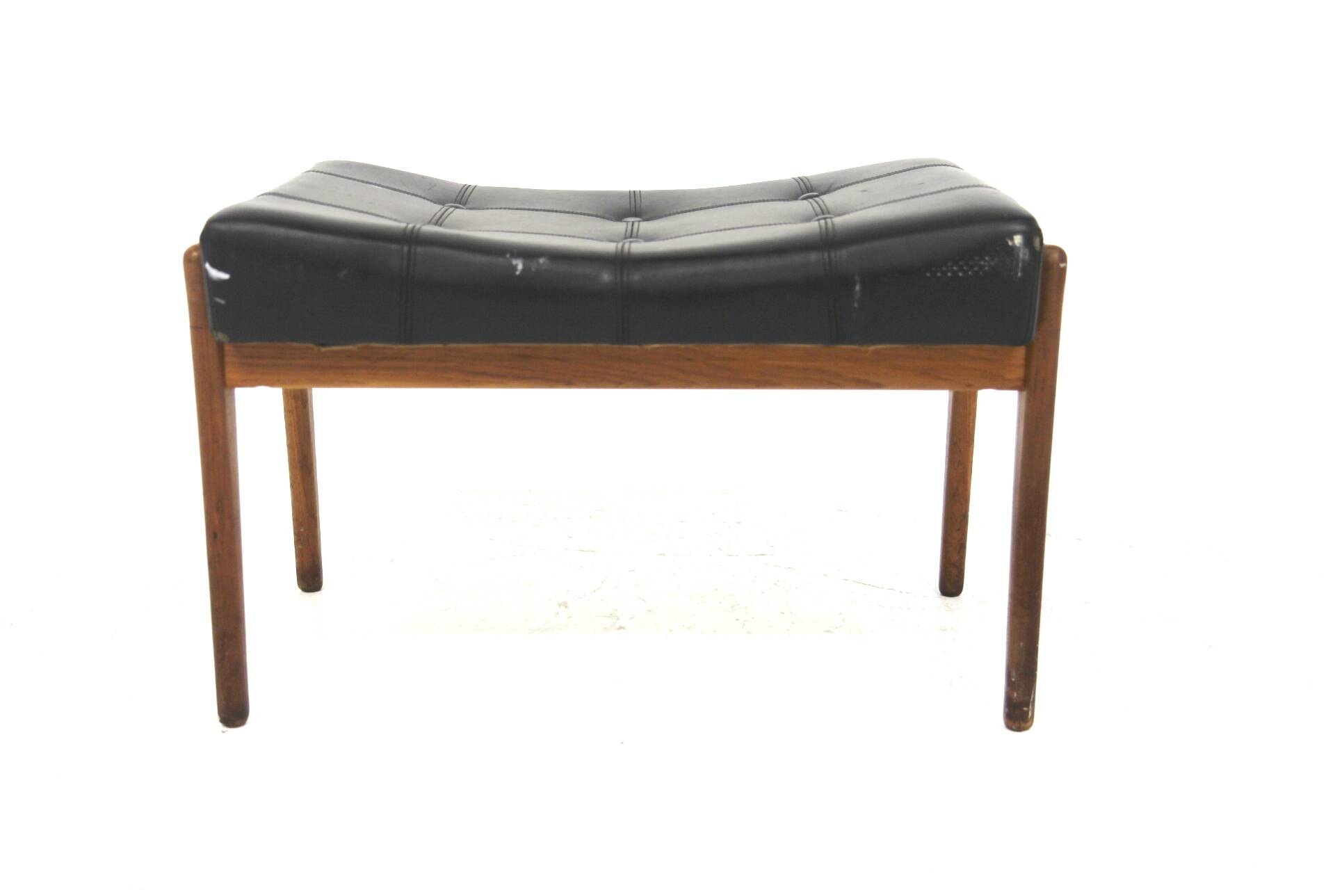Scandinavian leather footstool, Bröderna Andersson, Sweden, 1960