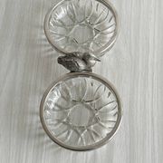 Double coupelle en verre ciselé