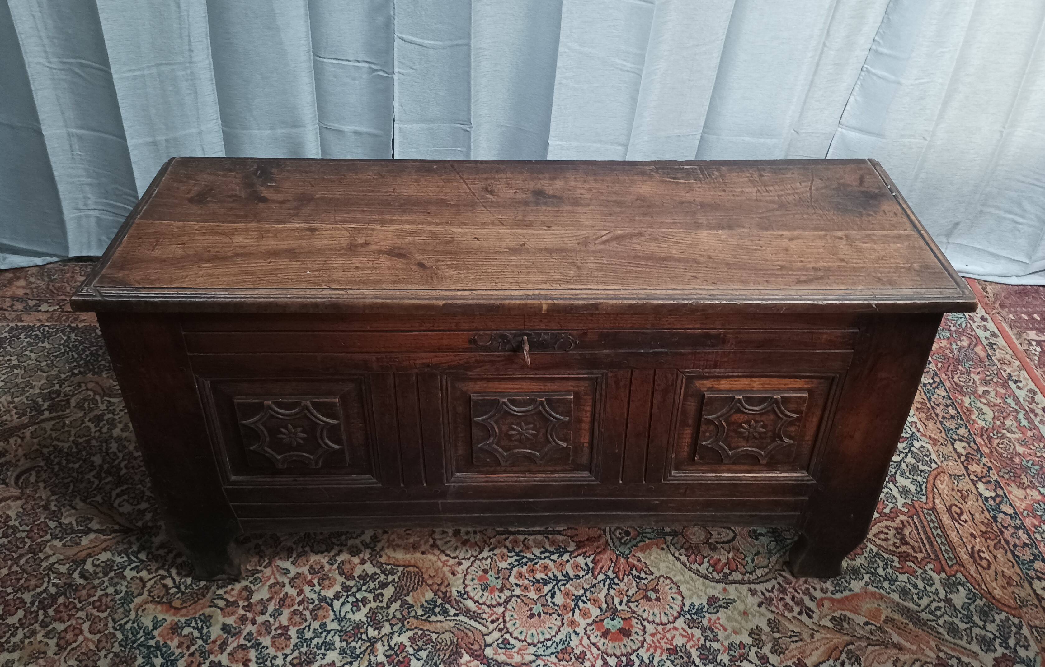 Louis XIV oak chest, 19th century