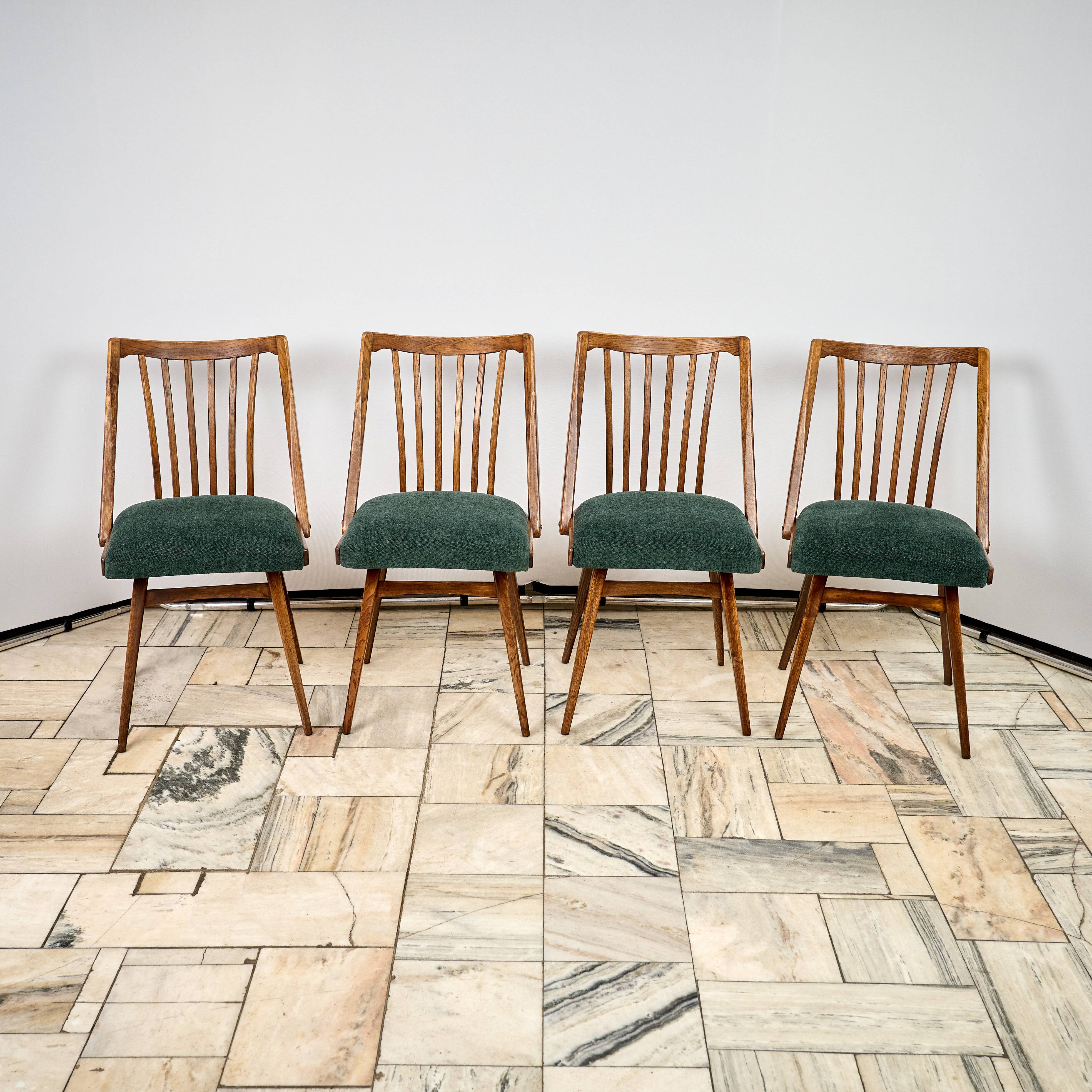 Set of Four Oak Chairs by Antonín Šuman, 1960s, Czechoslovakia