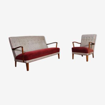 Ensemble canapé et fauteuil danois - 1950
