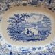Plat à viande antique en grès du XIXe siècle représentant l'Eton College