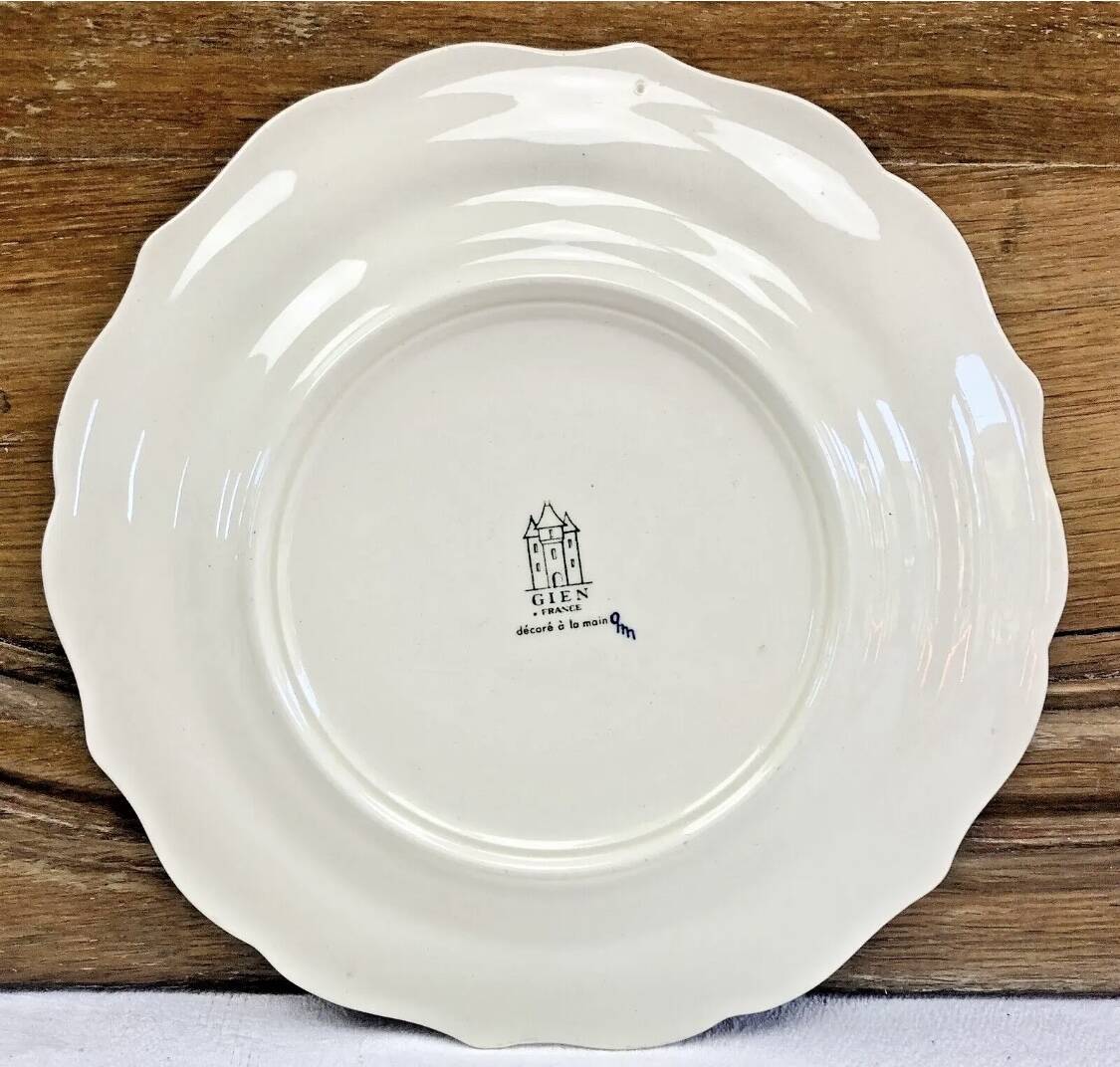 5 Gien dessert plates cornucopia decor 1960 1971