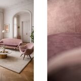 Vintage Mid-Century Space Age Velour Lounge Set from Paged, 1972, Set of 3