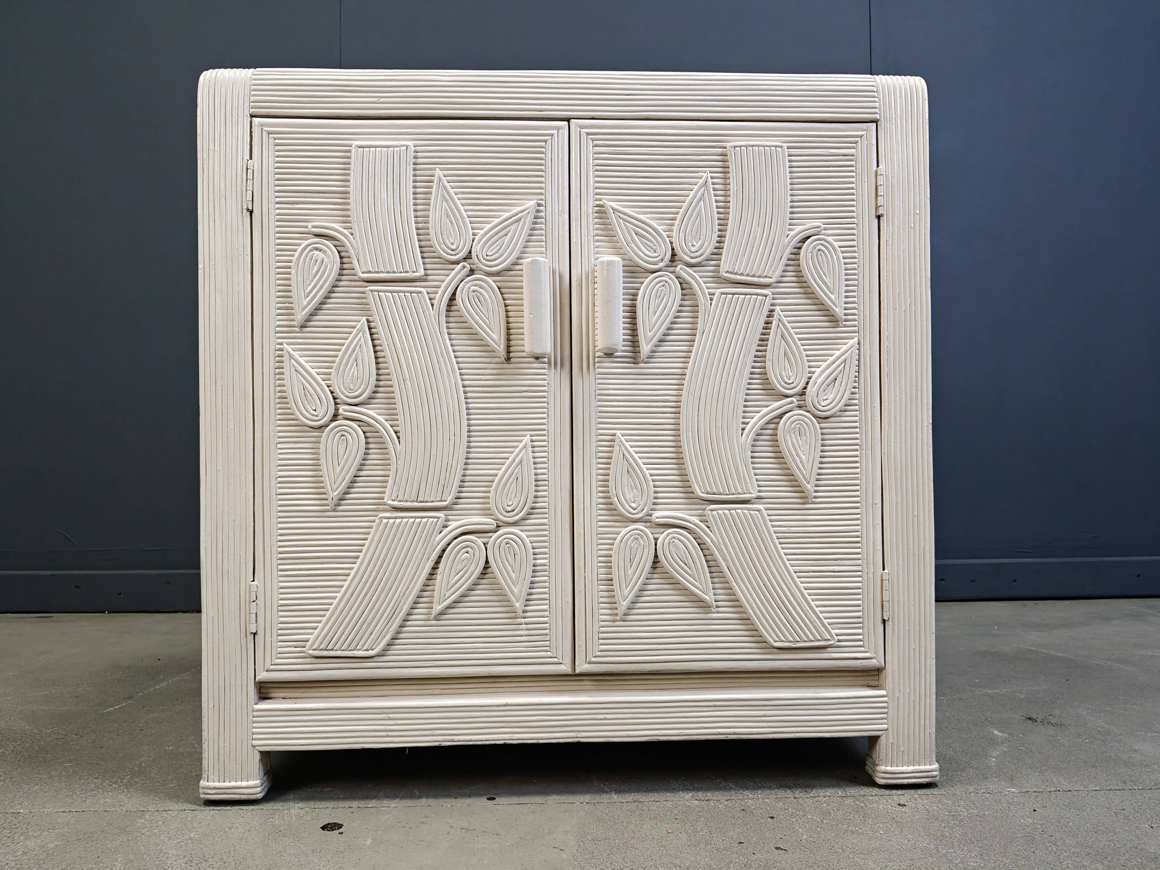 Vintage tropical split reed cabinet, 1970s