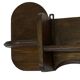 Vintage wooden wall shelve rack bookshelf in dark oak wood minimalist