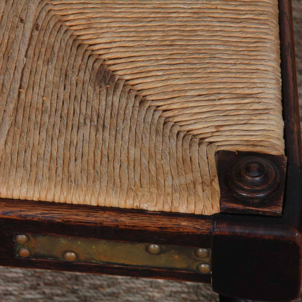 Set of 8 wooden chairs, Breton work from the 1940s.