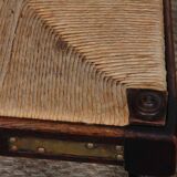 Set of 8 wooden chairs, Breton work from the 1940s.