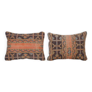 Lot de 2 housses de coussin turque vintage 46x61 cm