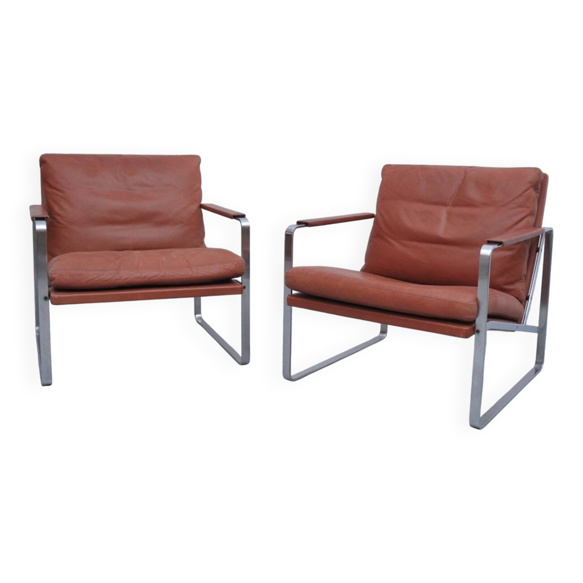 2x Vintage armchair by Preben Fabricius & Jørgen Kastholm for Knoll, 1970s