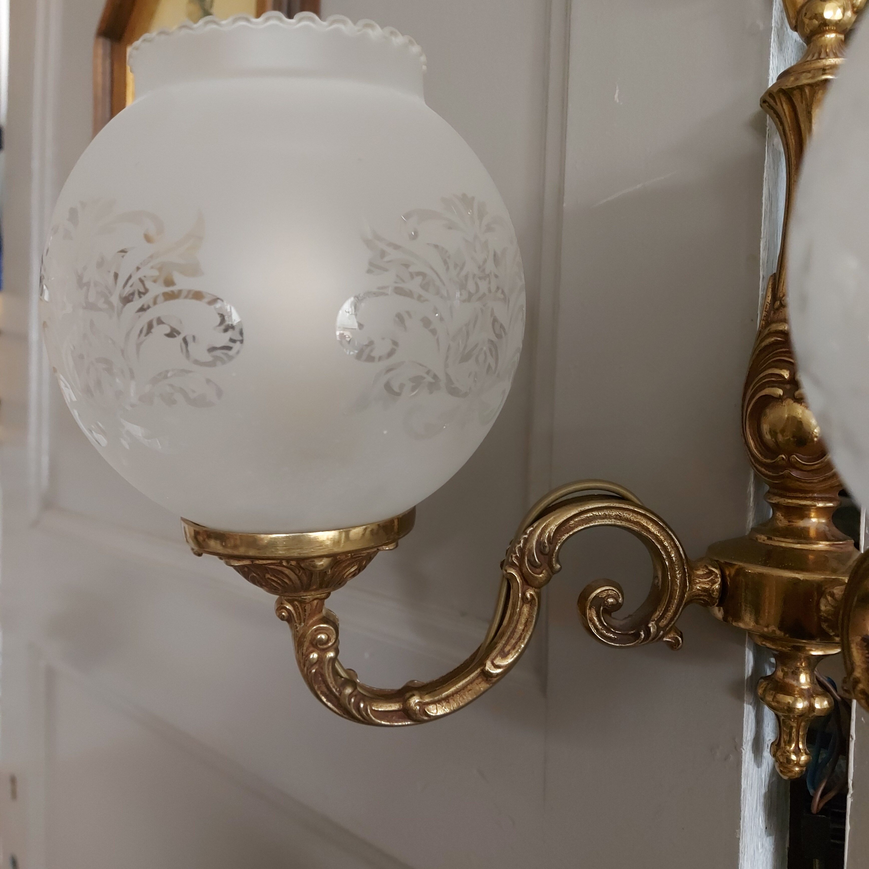 Brass wall sconce 70 years