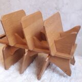 Solid oak bookcase magazine holders 80s
