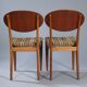 2 teak and velvet chairs - Denmark 1950s/60s