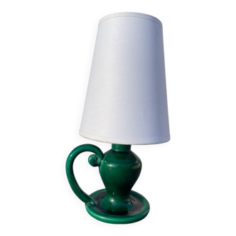 Vallauris lamp in green ceramic