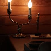 Lampe Nénuphar en bronze de Lucien Gau, années 90