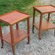 Pair of vintage 50s oak side tables