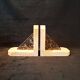 Pair of art deco bookends in black and grey marble