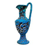 Large blue ceramic jug vase