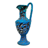 Grand vase cruche céramique bleu