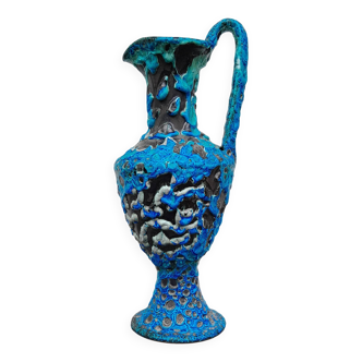 Grand vase cruche céramique bleu