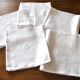 Set of 5 vintage towel towels in damask cotton embroidered monogram MK 75x75